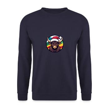Taureau Taureau Noël Noël - Sweat-shirt Unisexe - marine - Devant - Alina (178cm) & Michal (187cm)