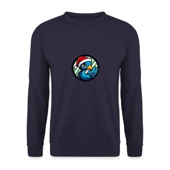 Peacock Bird Christmas Christmas - Unisex Sweatshirt - navy - Front - Alina (178cm) & Michal (187cm)