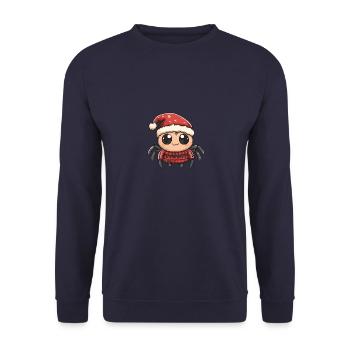 Tarantula Weihnachten Comic - Unisex Pullover - Navy - Vorne - Alina (178cm) & Michal (187cm)