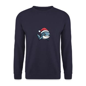 requin Noël mignon - Sweat-shirt Unisexe - marine - Devant - Alina (178cm) & Michal (187cm)