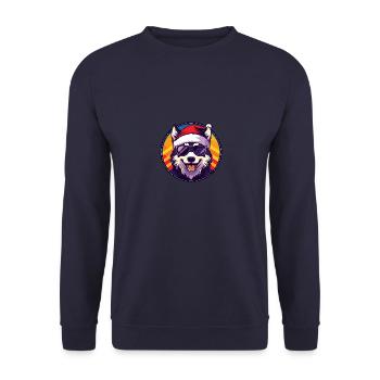 Samoyède Chien Noël Cool - Sweat-shirt Unisexe - marine - Devant - Alina (178cm) & Michal (187cm)