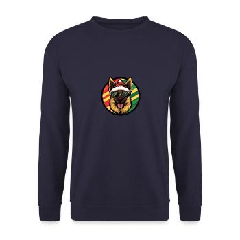 Berger Allemand Chien Noël Cool - Sweat-shirt Unisexe - marine - Devant - Alina (178cm) & Michal (187cm)