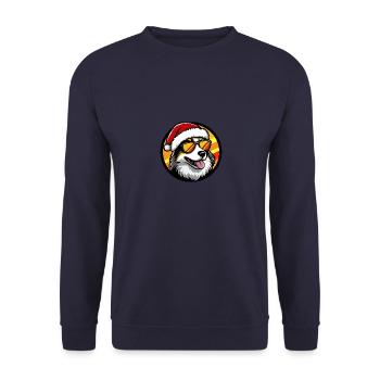 Australian Shepherd Dog Christmas Cool - Unisex Sweatshirt - navy - Front - Alina (178cm) & Michal (187cm)