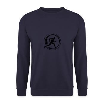Laufen Joggen Marathon Silhouette - Unisex Pullover - Navy - Vorne - Alina (178cm) & Michal (187cm)