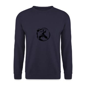 Karate Silhouette Fighter - Unisex Sweatshirt - navy - Front - Alina (178cm) & Michal (187cm)