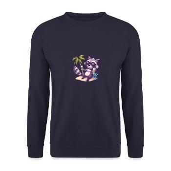 raccoon beer funny booze - Unisex Sweatshirt - navy - Front - Alina (178cm) & Michal (187cm)