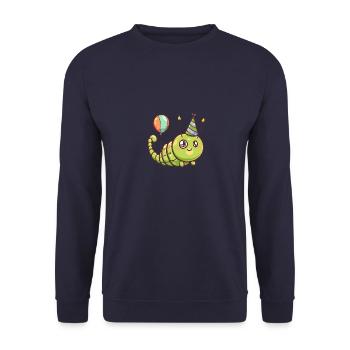 Wurm Geburtstag Comic - Unisex Pullover - Navy - Vorne - Alina (178cm) & Michal (187cm)