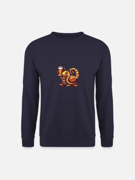 Escargot Bière Pixel - Sweat-shirt Unisexe - marine