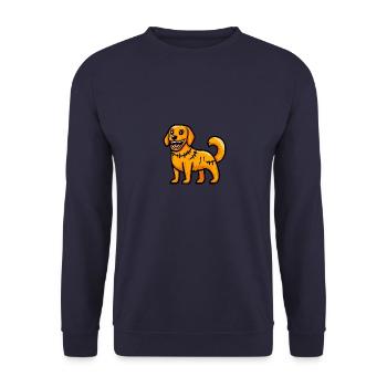 Golden Retriever Hund Halloween Lustig - Unisex Pullover - Navy - Vorne - Alina (178cm) & Michal (187cm)