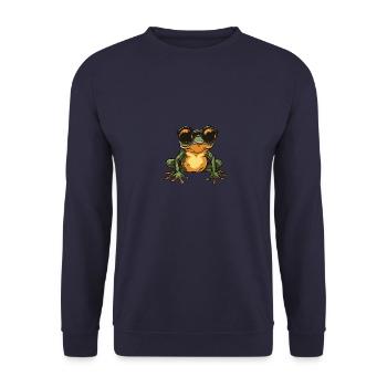 Grenouille Drôle Cool - Sweat-shirt Unisexe - marine - Devant - Alina (178cm) & Michal (187cm)