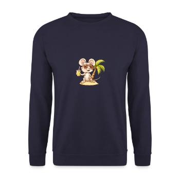 Mouse Summer Beach Comic - Unisex Sweatshirt - navy - Front - Alina (178cm) & Michal (187cm)