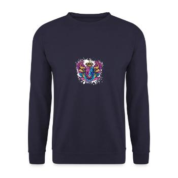 Taureau Armoiries Portrait Animal Taureau Coloré - Sweat-shirt Unisexe - marine - Devant - Alina (178cm) & Michal (187cm)