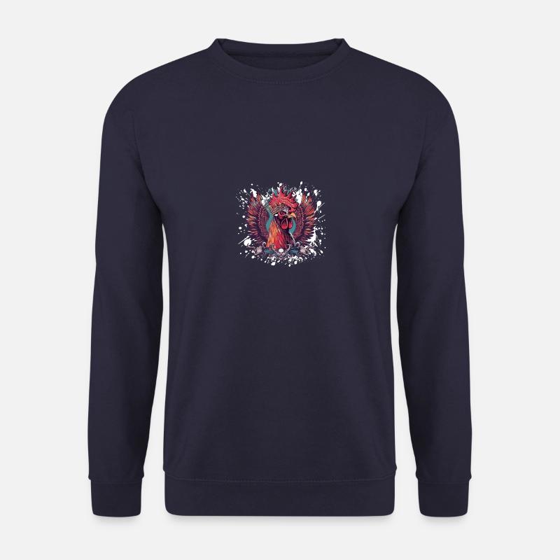 Hahn Wappen Porträt Bunt - Unisex Pullover - Navy