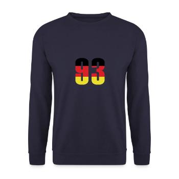 93 Number Germany Jersey - Unisex Sweatshirt - navy - Front - Alina (178cm) & Michal (187cm)