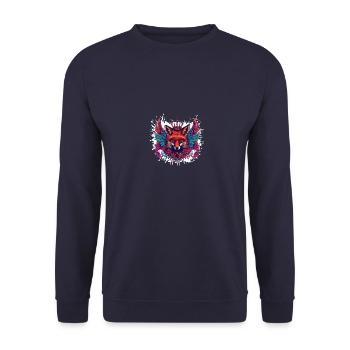 Renard Armoiries Portrait Coloré - Sweat-shirt Unisexe - marine - Devant - Alina (178cm) & Michal (187cm)