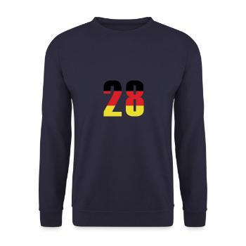 28 Number Germany Jersey - Unisex Sweatshirt - navy - Front - Alina (178cm) & Michal (187cm)