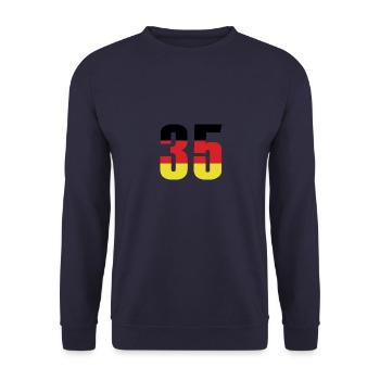35 Number Germany Jersey - Unisex Sweatshirt - navy - Front - Alina (178cm) & Michal (187cm)