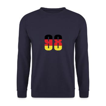 98 Number Germany Jersey - Unisex Sweatshirt - navy - Front - Alina (178cm) & Michal (187cm)
