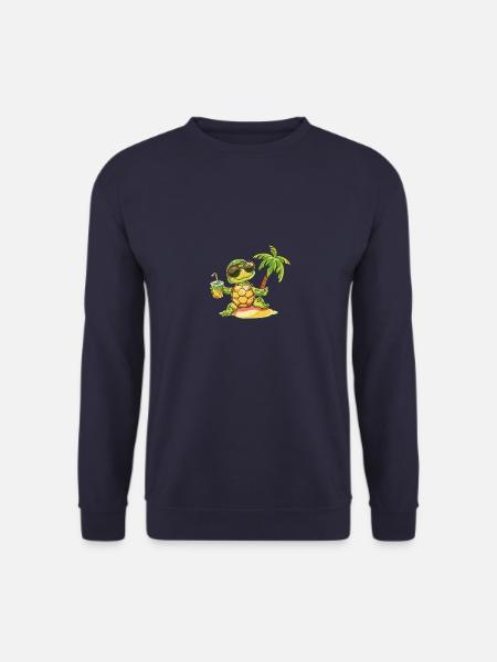 Turtle Summer Beach Comic - Unisex Sweatshirt - navy