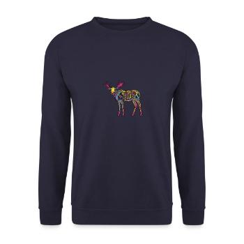 Elch Halloween Tier - Unisex Pullover - Navy - Vorne - Alina (178cm) & Michal (187cm)
