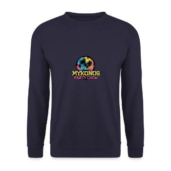 L’équipe de l’équipe de Mykonos Party - Sweat-shirt Unisexe - marine - Devant - Alina (178cm) & Michal (187cm)