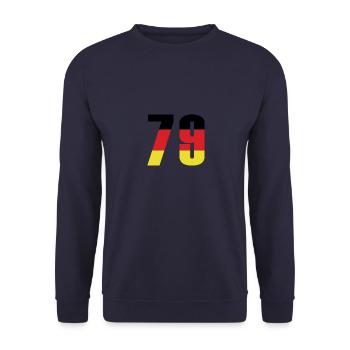 79 Number Germany Jersey - Unisex Sweatshirt - navy - Front - Alina (178cm) & Michal (187cm)