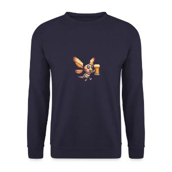 Libellule bière pixel - Sweat-shirt Unisexe - marine - Devant - Alina (178cm) & Michal (187cm)