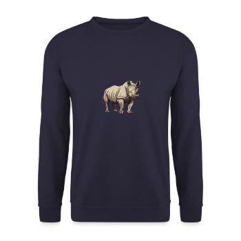 Rhinoceros Animal - Unisex Sweatshirt - navy - Front - Alina (178cm) & Michal (187cm)