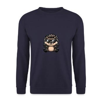 Igel Cool Tier - Unisex Pullover - Navy - Vorne - Alina (178cm) & Michal (187cm)