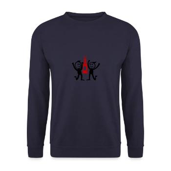 Junggesellenabschied Team Strichmännchen - Unisex Pullover - Navy - Vorne - Alina (178cm) & Michal (187cm)