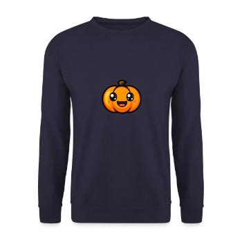 Kürbis Halloween Herbst Baby - Unisex Pullover - Navy - Vorne - Alina (178cm) & Michal (187cm)