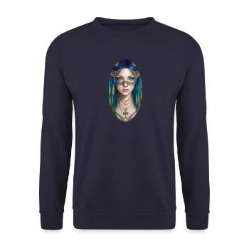 Déesse Bastet, Déesse de la douceur du foyer - Sweat-shirt Unisexe - marine - Devant - Alina (178cm) & Michal (187cm)