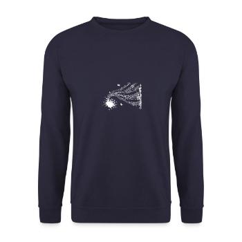 Musiknoten Musik Musiker Notenschlüssel Noten - Unisex Pullover - Navy - Vorne - Alina (178cm) & Michal (187cm)