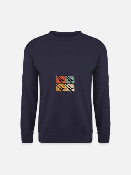 Vintage Retro Posaune Posaunen Entwurf - Unisex Pullover - Navy