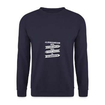 Oui, je suis retraité - retraité, renne - Sweat-shirt Unisexe - marine - Devant - Alina (178cm) & Michal (187cm)