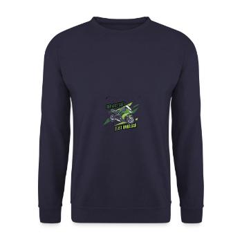 Ninja Motorrad - Unisex Pullover - Navy - Vorne - Alina (178cm) & Michal (187cm)