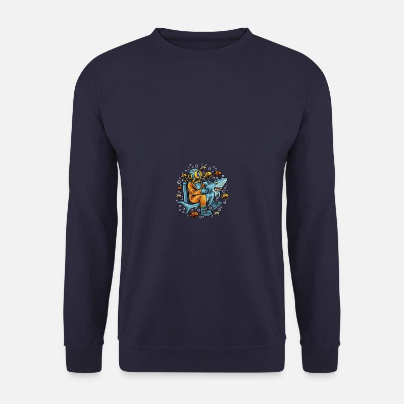 Taucher und Hai - Unisex Pullover - Navy