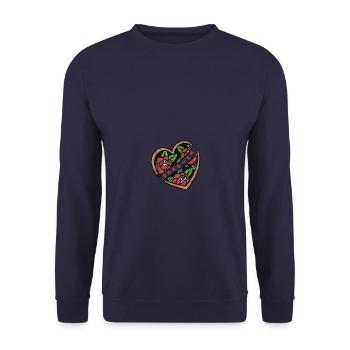 für immer - Unisex Pullover - Navy - Vorne - Alina (178cm) & Michal (187cm)