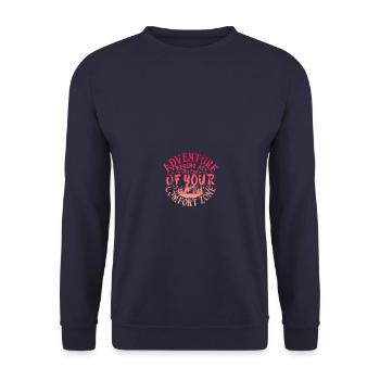 Abenteuer - Unisex Pullover - Navy - Vorne - Alina (178cm) & Michal (187cm)