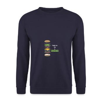 burger - Unisex Pullover - Navy - Vorne - Alina (178cm) & Michal (187cm)