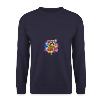 Waschbär Racoon Bunte niedliche Tier Kunst schön s - Unisex Pullover - Navy - Vorne - Alina (178cm) & Michal (187cm)