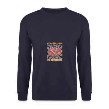 Mettbrötchen Mett Mettitieren - Unisex Pullover - Navy - Vorne - Alina (178cm) & Michal (187cm)