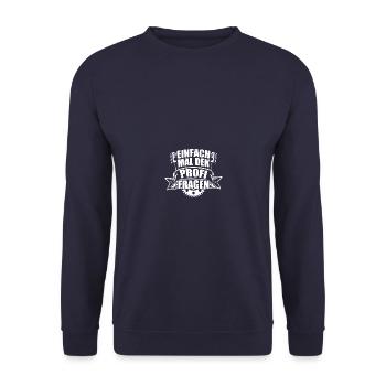 KFZ-Mechaniker Mechatroniker Profi - Unisex Pullover - Navy - Vorne - Alina (178cm) & Michal (187cm)