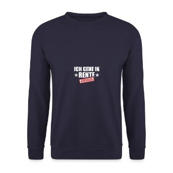 Ich gehe in Rente Rente Ruhestand - Unisex Pullover - Navy - Vorne - Alina (178cm) & Michal (187cm)