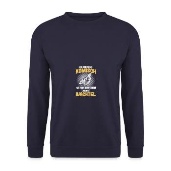 Nur einen an der Wachtel Wachtelzüchter Wachteln - Unisex Pullover - Navy - Vorne - Alina (178cm) & Michal (187cm)