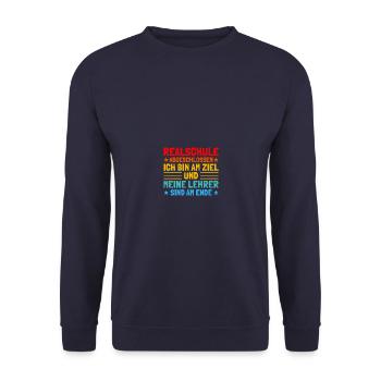 Realschule abgeschlossen Realschulabschluss 2022 - Unisex Pullover - Navy - Vorne - Alina (178cm) & Michal (187cm)