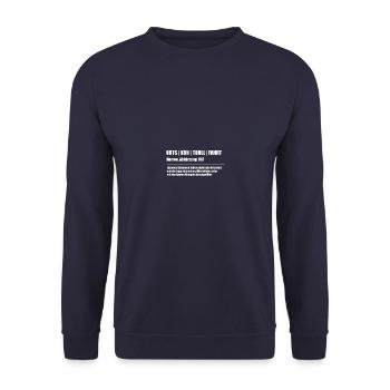 Ortskrontrollfahrt OKF Definition - Unisex Pullover - Navy - Vorne - Alina (178cm) & Michal (187cm)