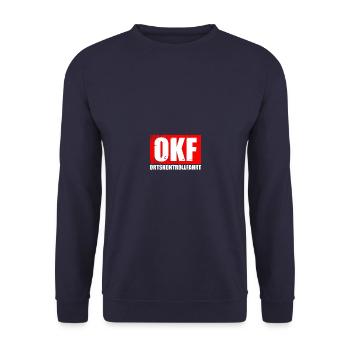 OKF Ortskontrollfahrt - Unisex Pullover - Navy - Vorne - Alina (178cm) & Michal (187cm)