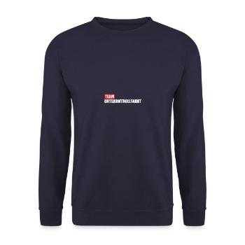 Team Ortskontrollfahrt Norddeutscher Dorf OKF - Unisex Pullover - Navy - Vorne - Alina (178cm) & Michal (187cm)