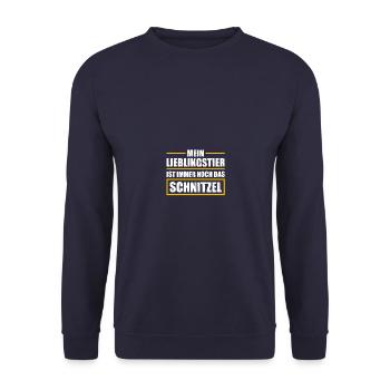 Favourite animal Schnitzel - Unisex Sweatshirt - navy - Front - Alina (178cm) & Michal (187cm)